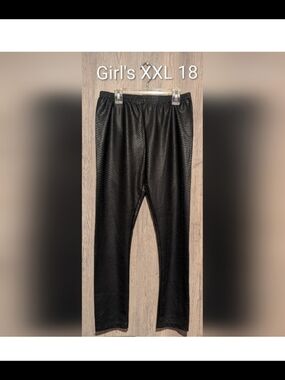 Black Girls' Faux-Leather Leggings